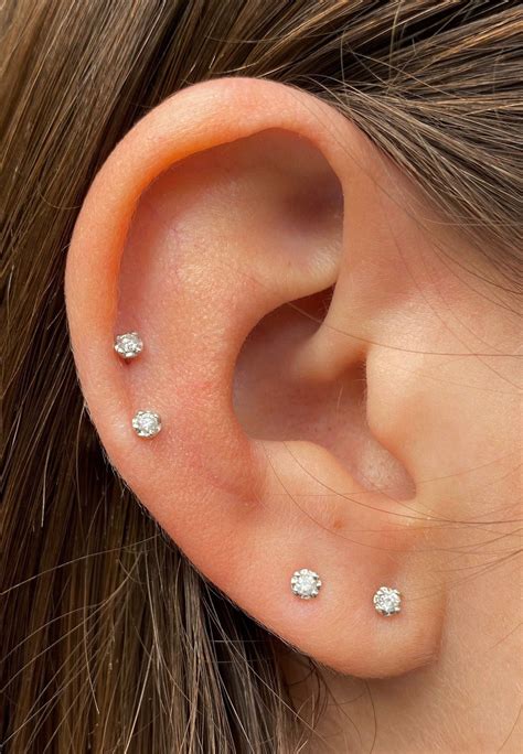 small stud diamond earrings.